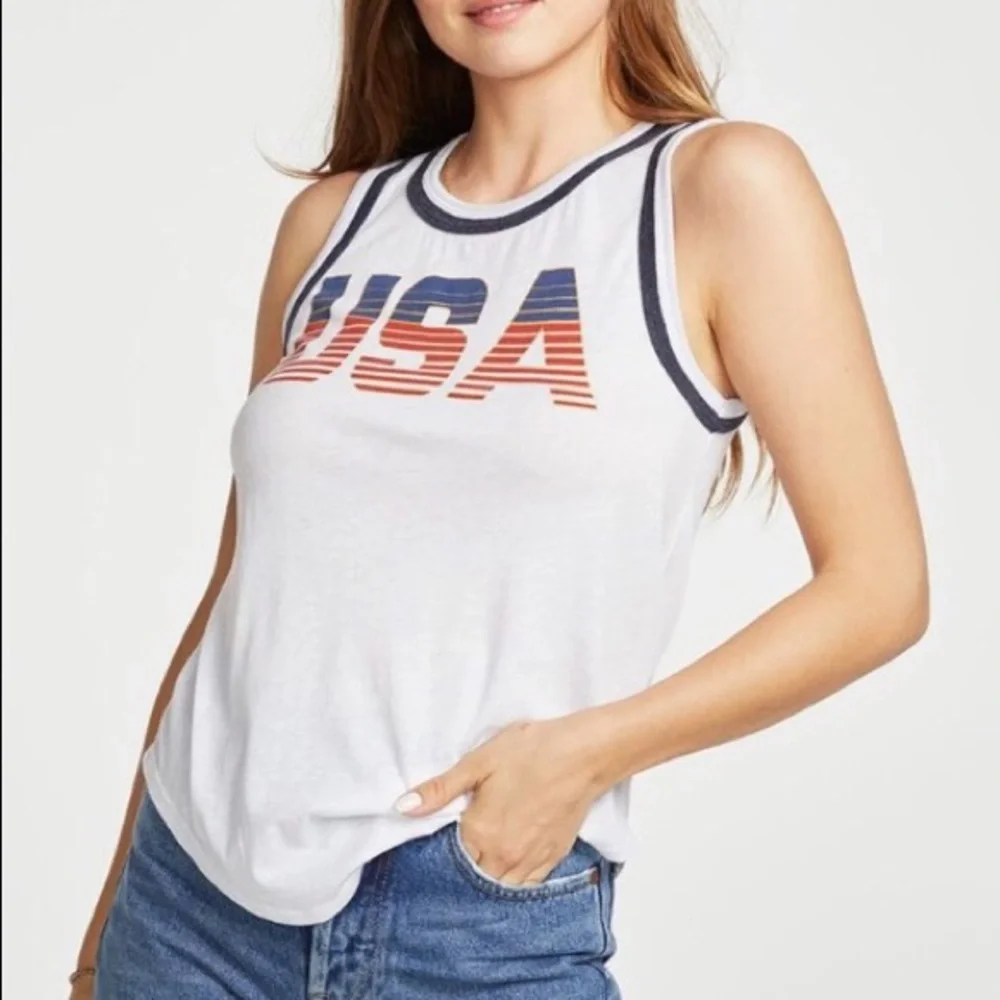 Chaser Women’s USA Vintage Jersey Tank Top NEW - Picture 2 of 8